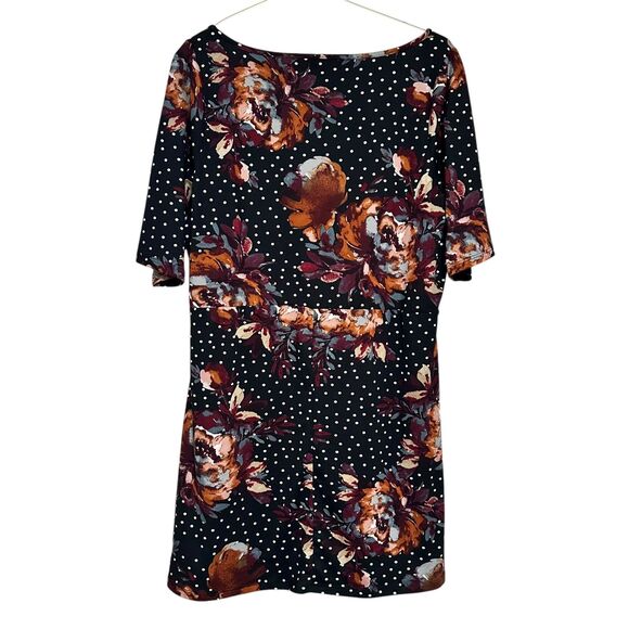 Piphany Black Floral Polka Dot Scoop Neck Tunic Size M - Picture 5 of 7